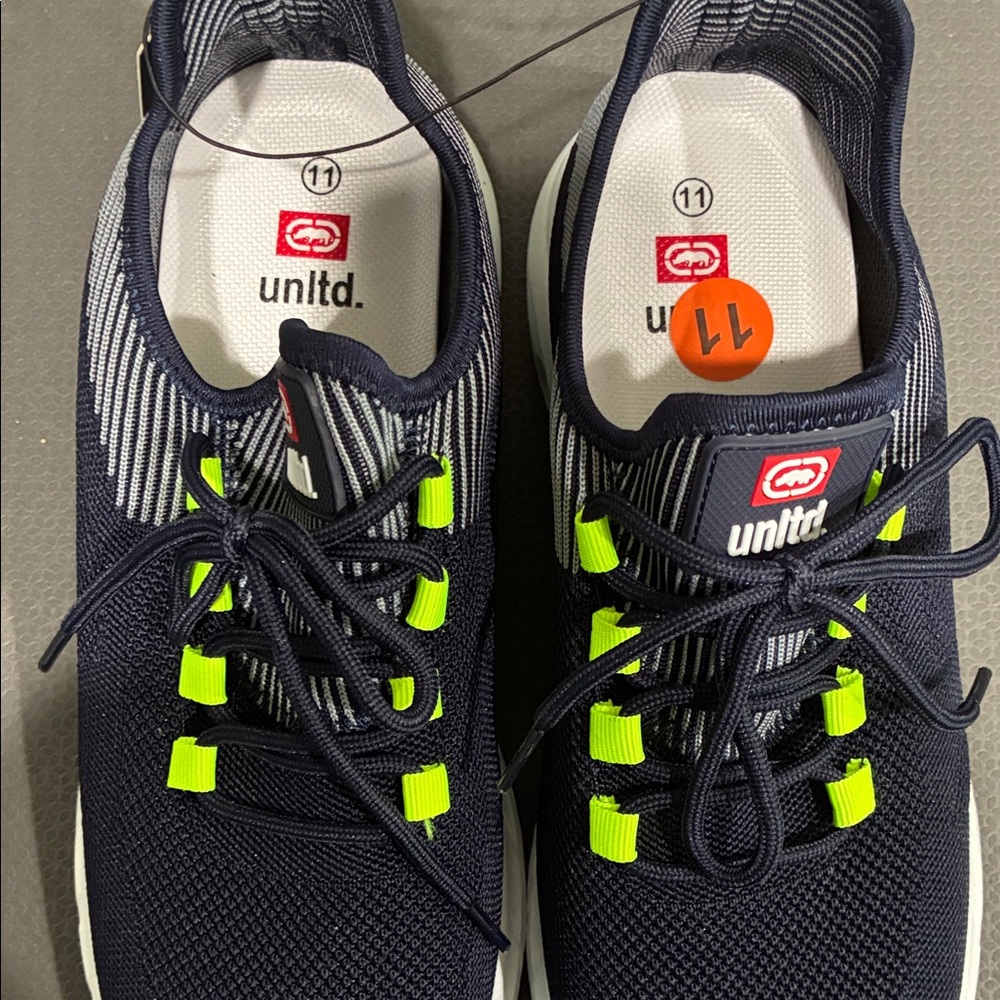 Untld Navy Sneakers with Neon Accents